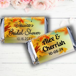 Personalized Wedding Favors | Fall Chocolate Printed Wrappers | Nugget Wrappers | Nugget & Miniature Candy Wrappers | Autumn Favors