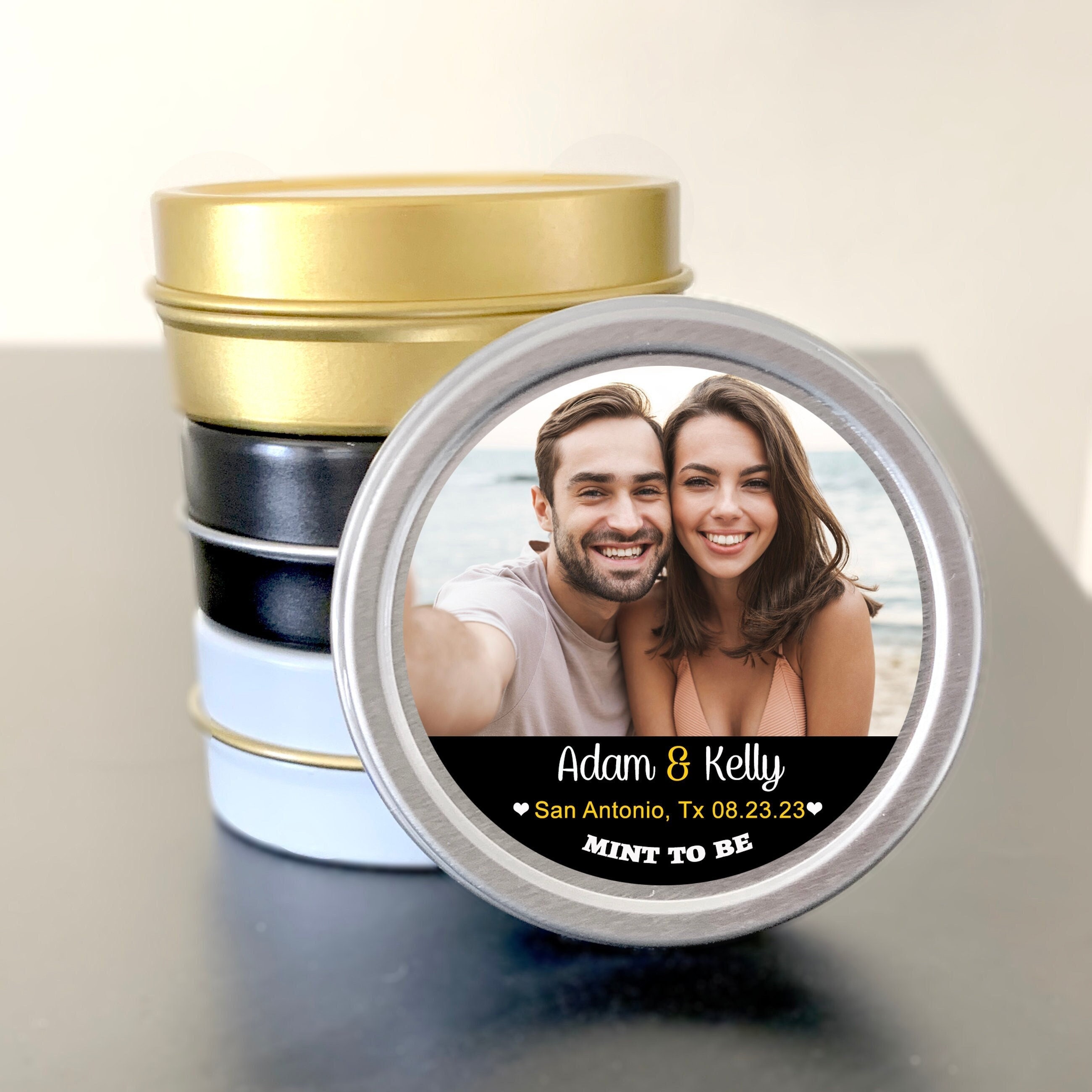Personalized Photo Mint to Be Wedding Favor Tin Mints, Weddings, Rehearsal  Dinner Favors, Available in Black, Gold, White or Silver Tins -  Canada