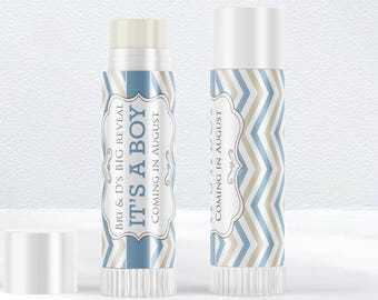 Personalized Baby Shower Lip Balm Labels - It's a Boy!