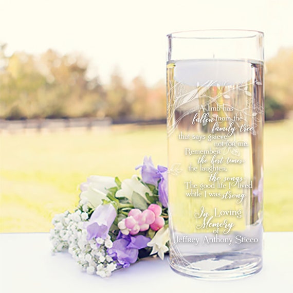 Grieve Not For Me Personalized Memorial Vase With Candle In