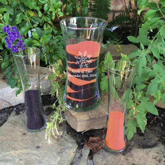 Personalized Unity Sand Ceremony Set Curved Style Vase Etsy