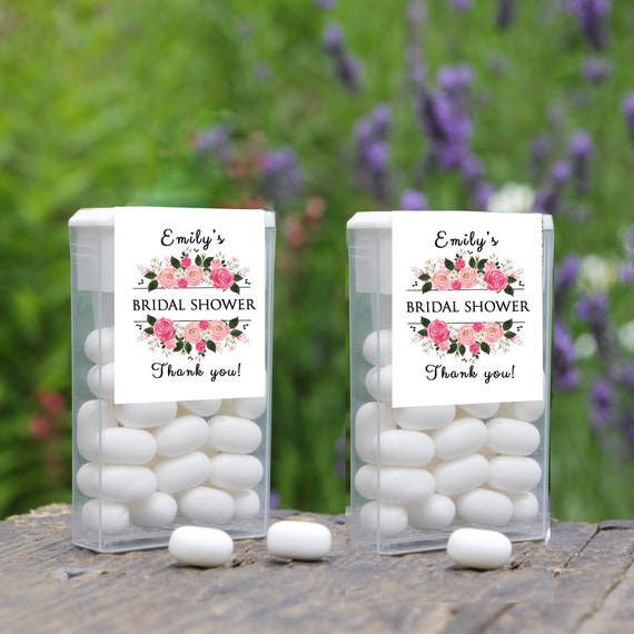 Personalized Pink Floral Bouquet Tic Tac Labels for Weddings, Bridal Showers, Baby Showers and Retirement Parties Il_570xn
