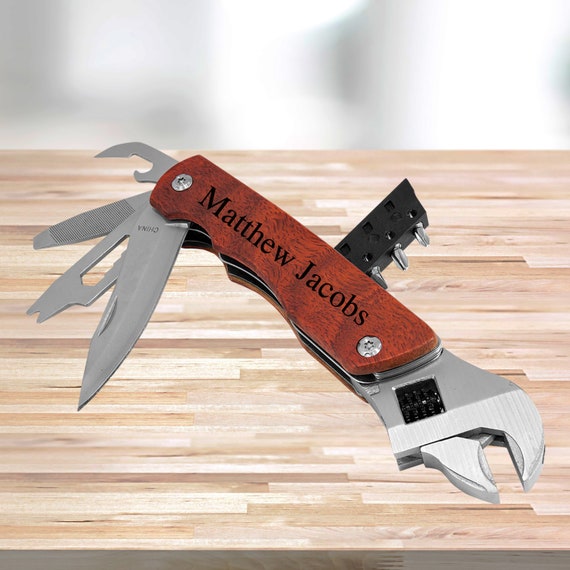6 1/2" Wrench Multi-Tool with Wood Handle/Bag: Wedding Favors, Groomsmen Gift,Best Man Gift, House Warming, Custom Gift Il_570xn