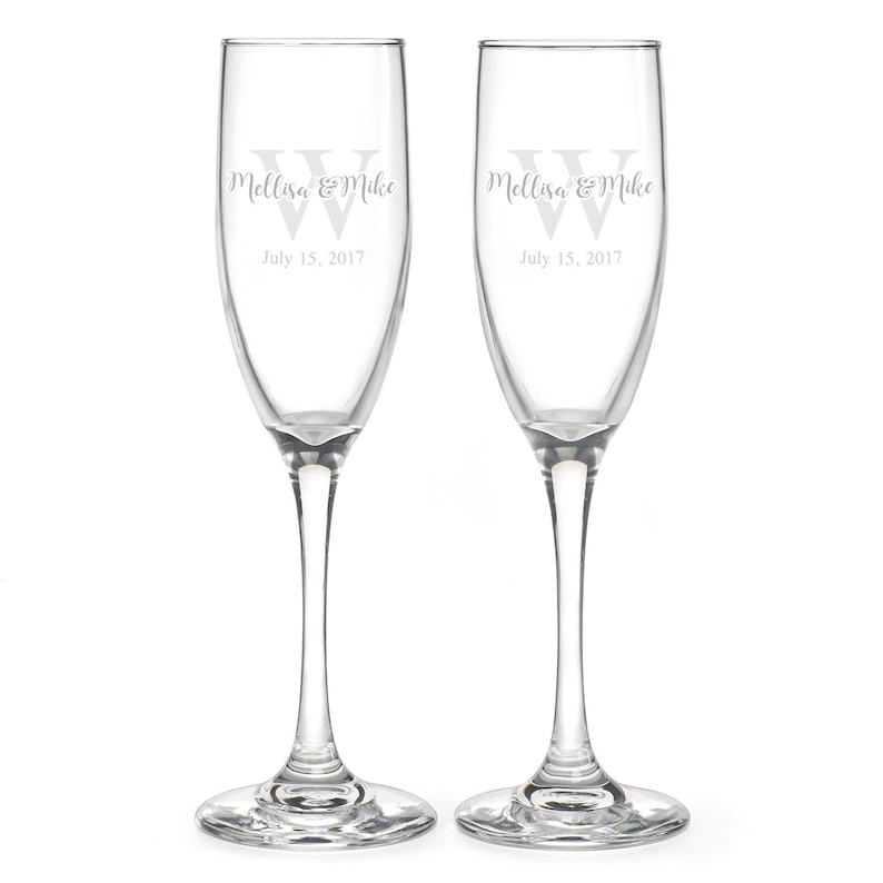 Personalized Wedding Flutes 2 Toasting Flutes Engraved Etsy