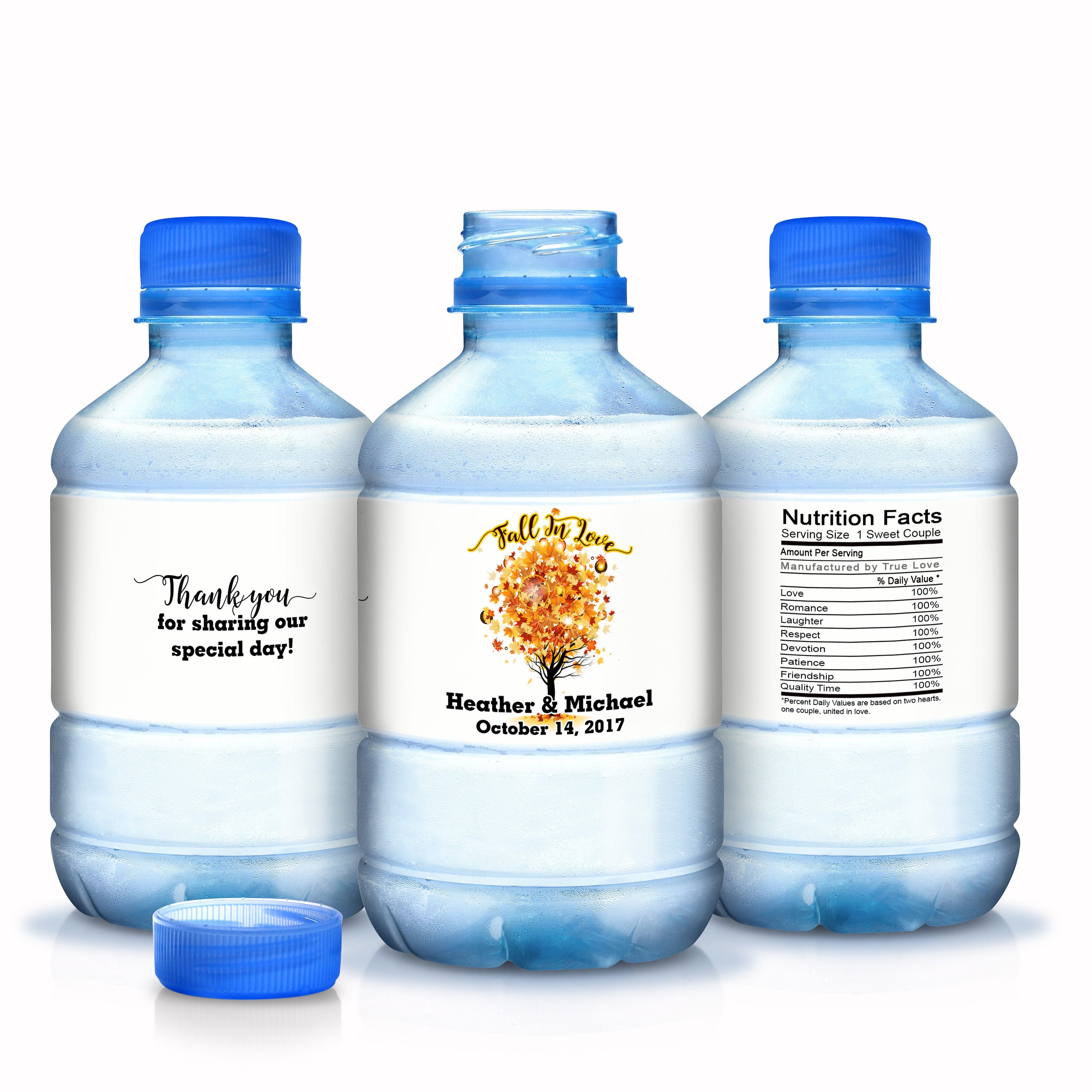 30 Fall In Love Wedding Fall Themed Water Bottle Labels Fall Etsy