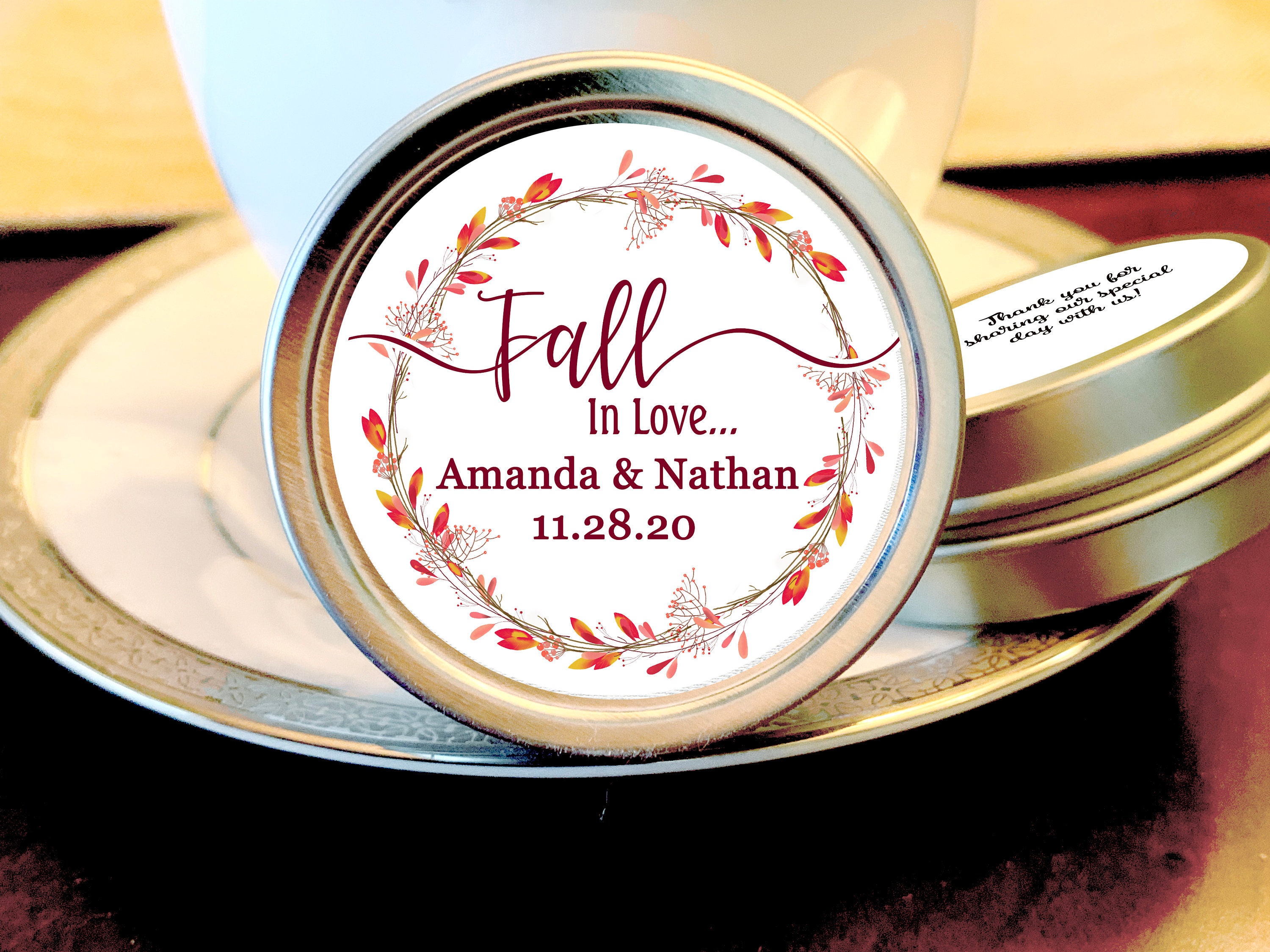Fall Wedding Mint Favors Fall Wedding Favors Fall in Love Bridal