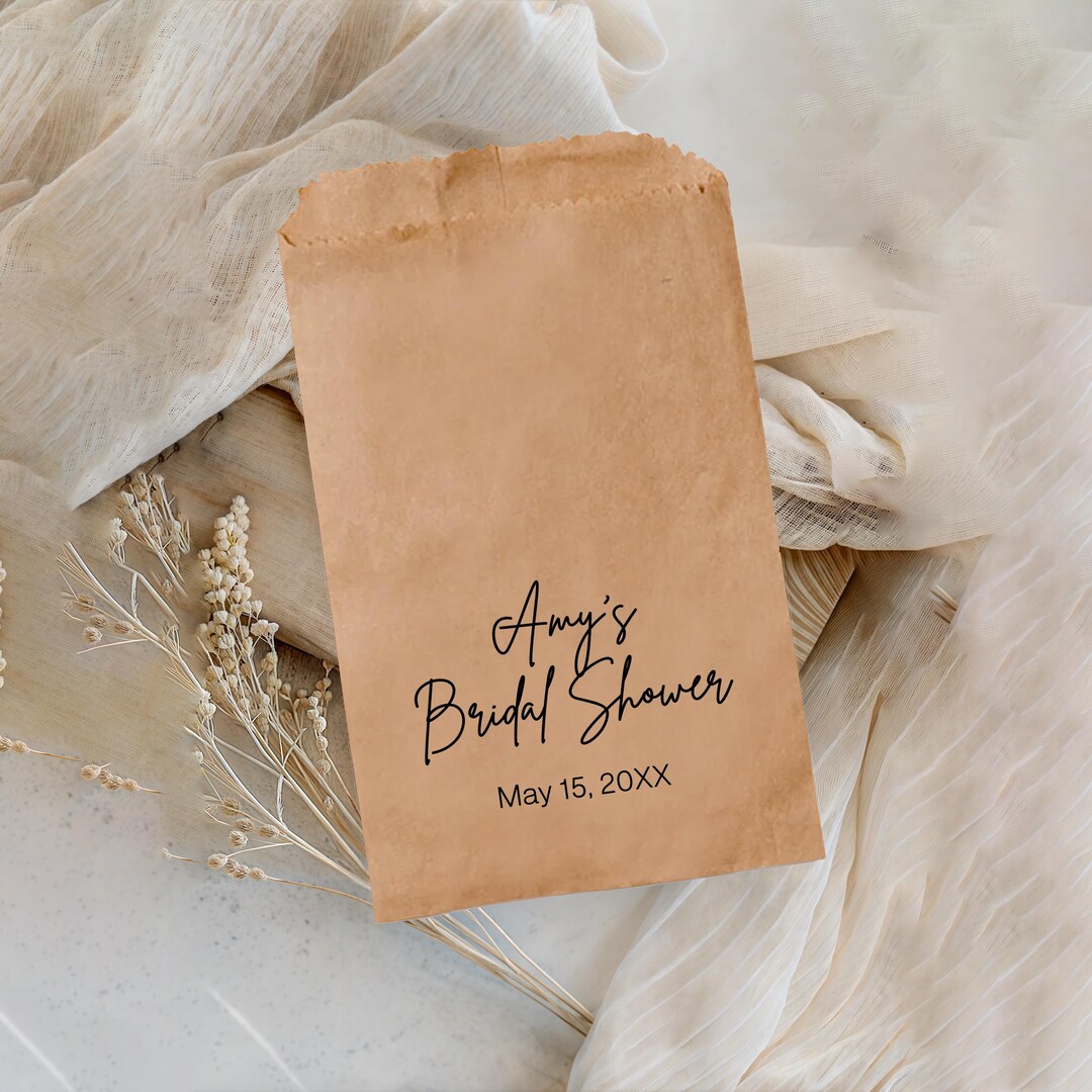 Personalized Kraft Bridal Shower Favor Bags - Etsy