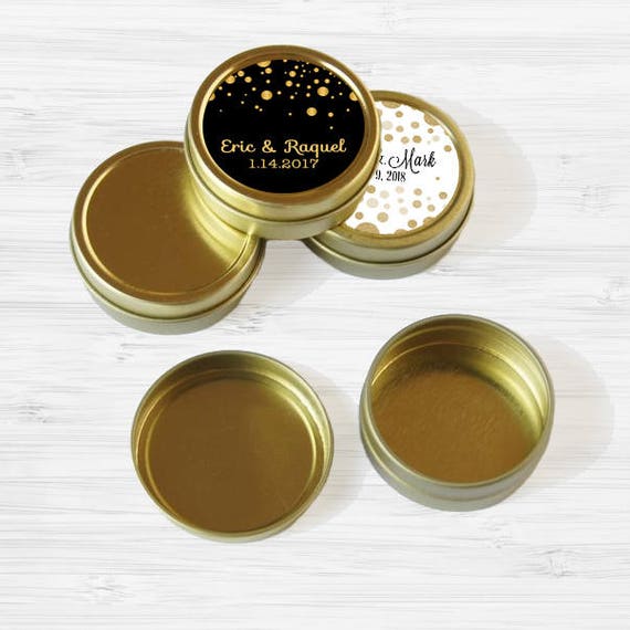 200 Wedding Favor Tins - Gold Wedding Favor Tins - Mint Tin - Wedding Favors - Gold Mint Tin Favors - Gold Tin Mints - Wedding Decor Il_570xn