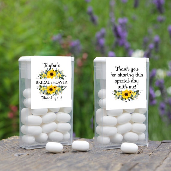 Personalized Sunflower Tic Tac Labels for Weddings, Bridal Showers, Baby Showers and Retirement Parties Il_570xn