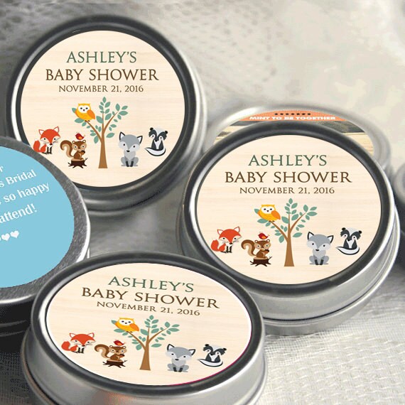 baby shower favor mint tins