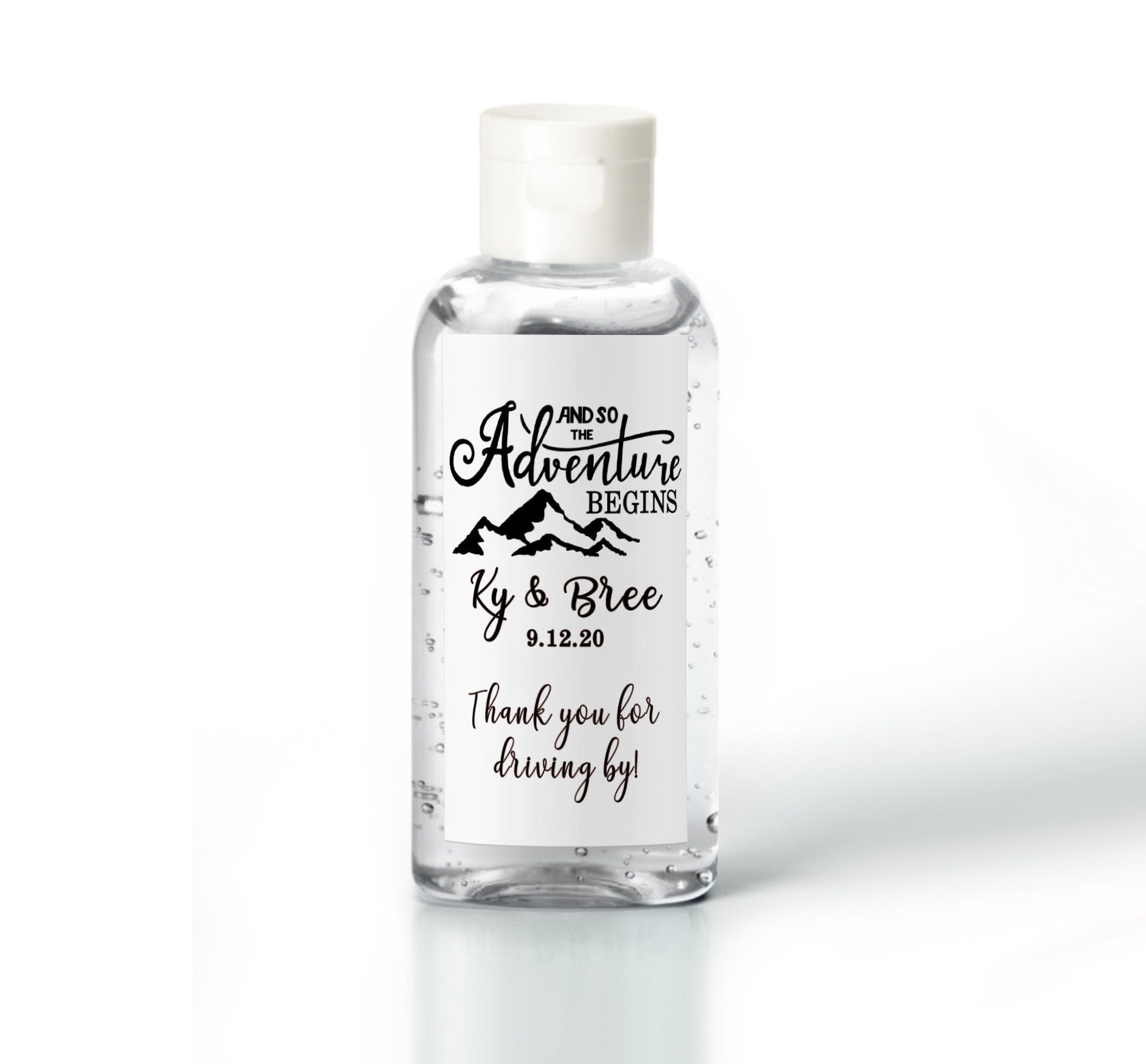 Hand sanitizer labels 2 oz. size bottle Bridal Shower