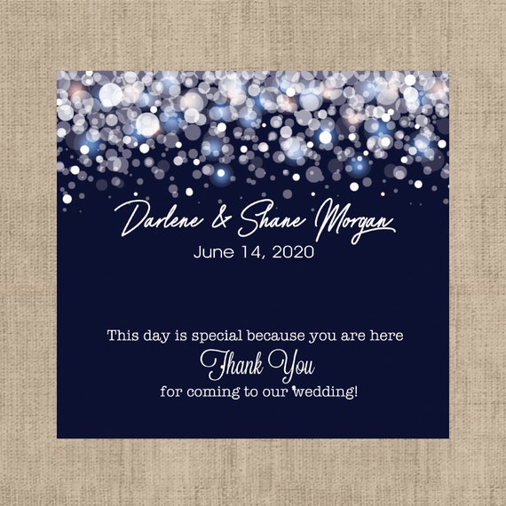 Winter Wedding Favors Candy Bar Wrappers Navy Blue And White