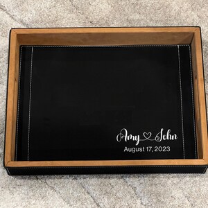 Personalized Black Serving Tray, Decorative Serving Tray, Housewarming Gifts, Gift for Her, Christmas Gift, Personalized Gift