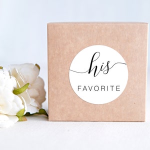 His Her Wedding Favor Stickers His Her Favorite Sticker His Her Favor Label His Favorite Her Favorite His Her Favorite Stickers image 3