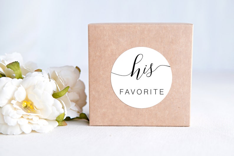 His Her Wedding Favor Stickers His Her Favorite Sticker His Her Favor Label His Favorite Her Favorite His Her Favorite Stickers image 3