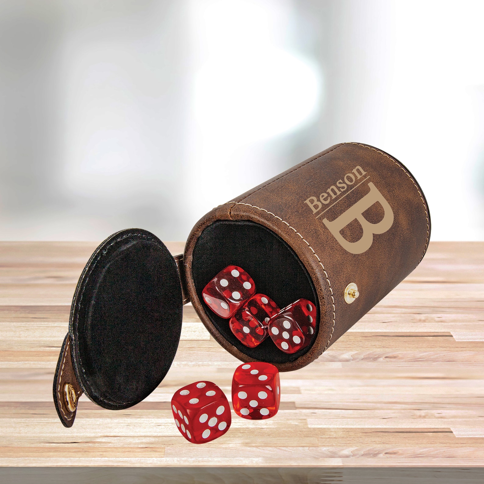 Personalized Leather Dice Cup Rustic Brown Groomsmen Dice Etsy