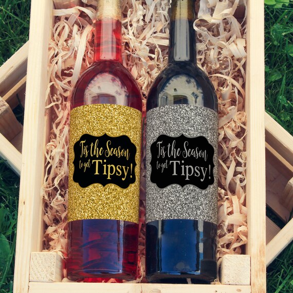 Thank You Wine Labels Season to Get Tipsy Wine Labels Christmas