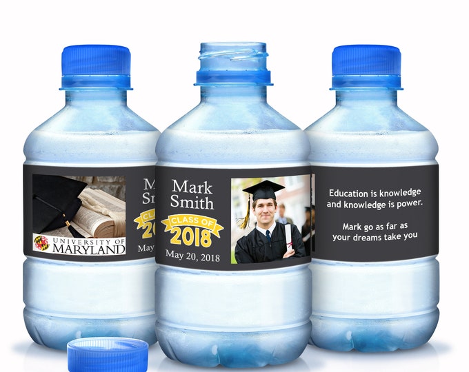 Class of 2018 water bottle labels