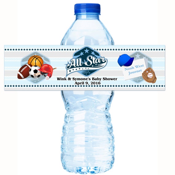 All Star water label All Star baby shower water label All ...