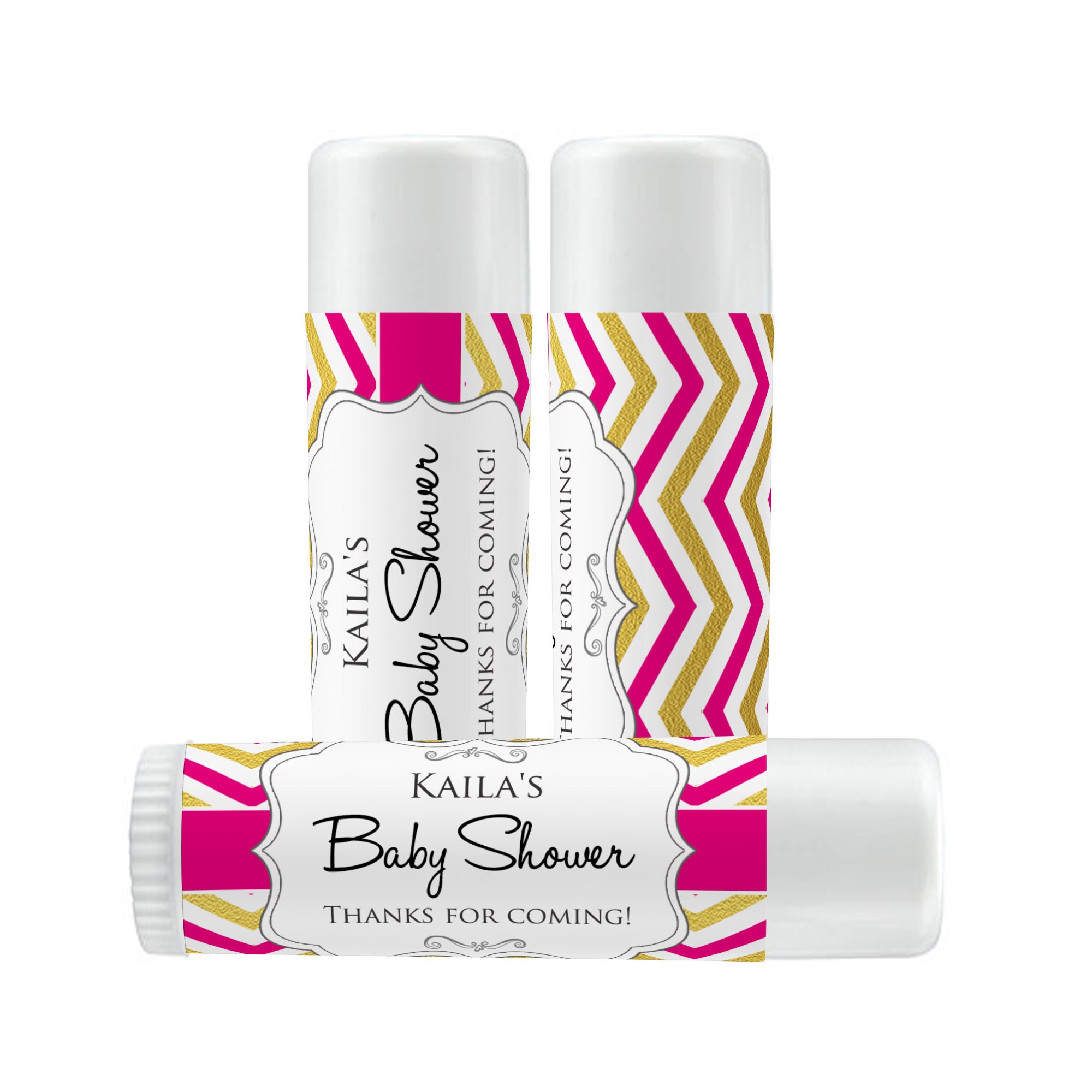 Baby Shower Lip Balm Labels Personalized Lip Balm Labels 1 Sheet of
