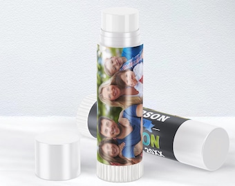 Personalized Family Reunion Lip Balm Labels – Custom Photo Favors (Sheet of 12)