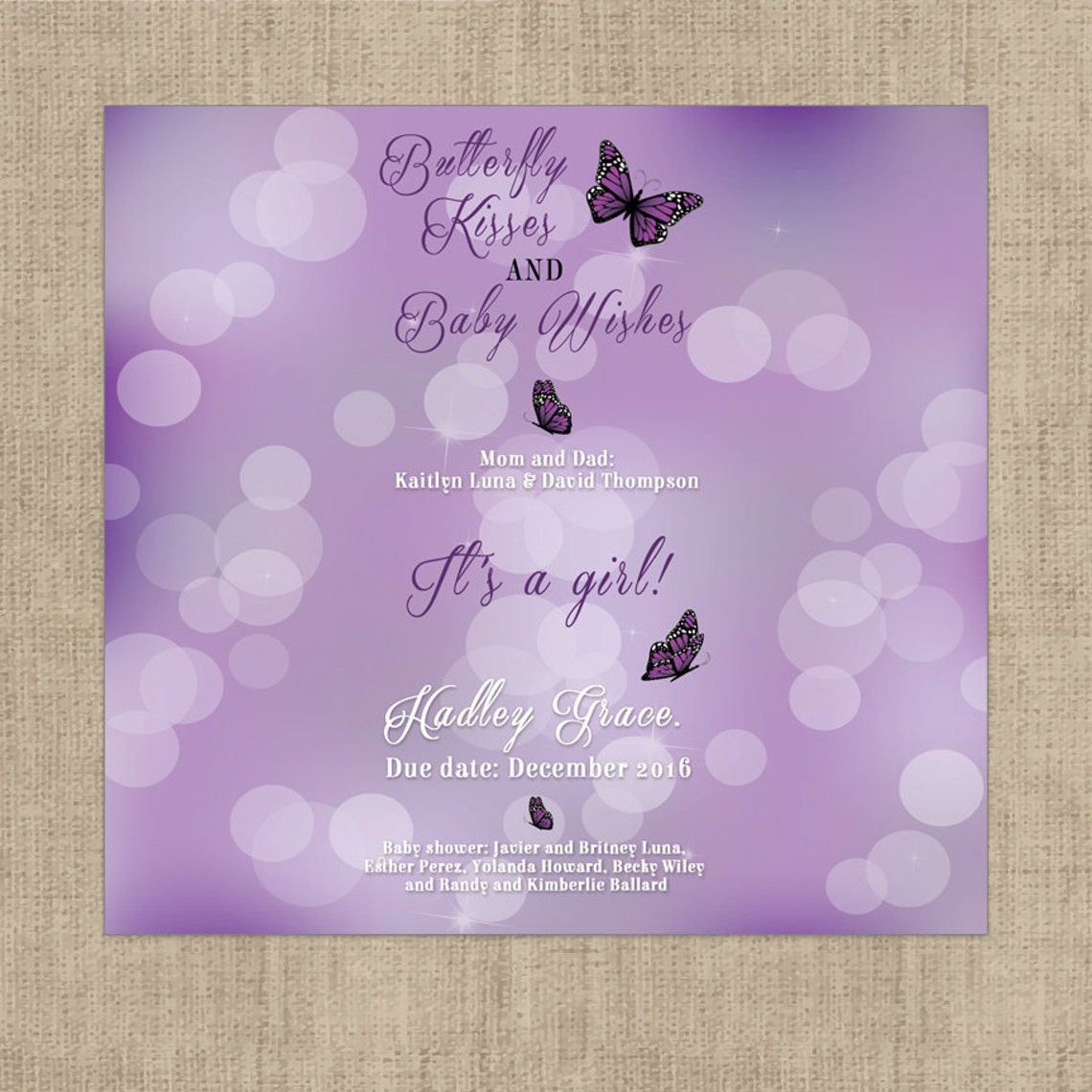 Butterfly Kisses and Baby Wishes Baby Shower Custom Designed Etsy