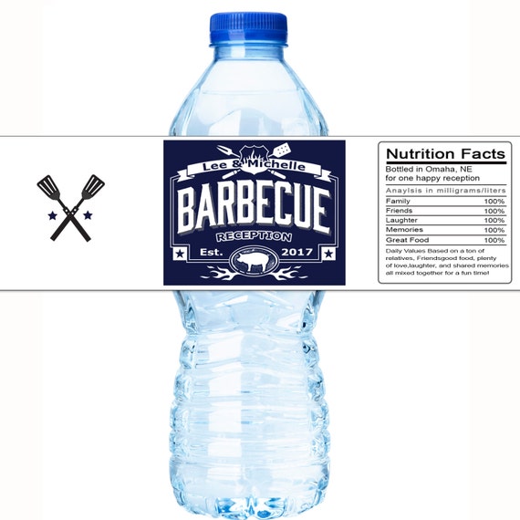 30 Custom Wedding Water Bottle Labels Barbecue Labels Bbq Labels