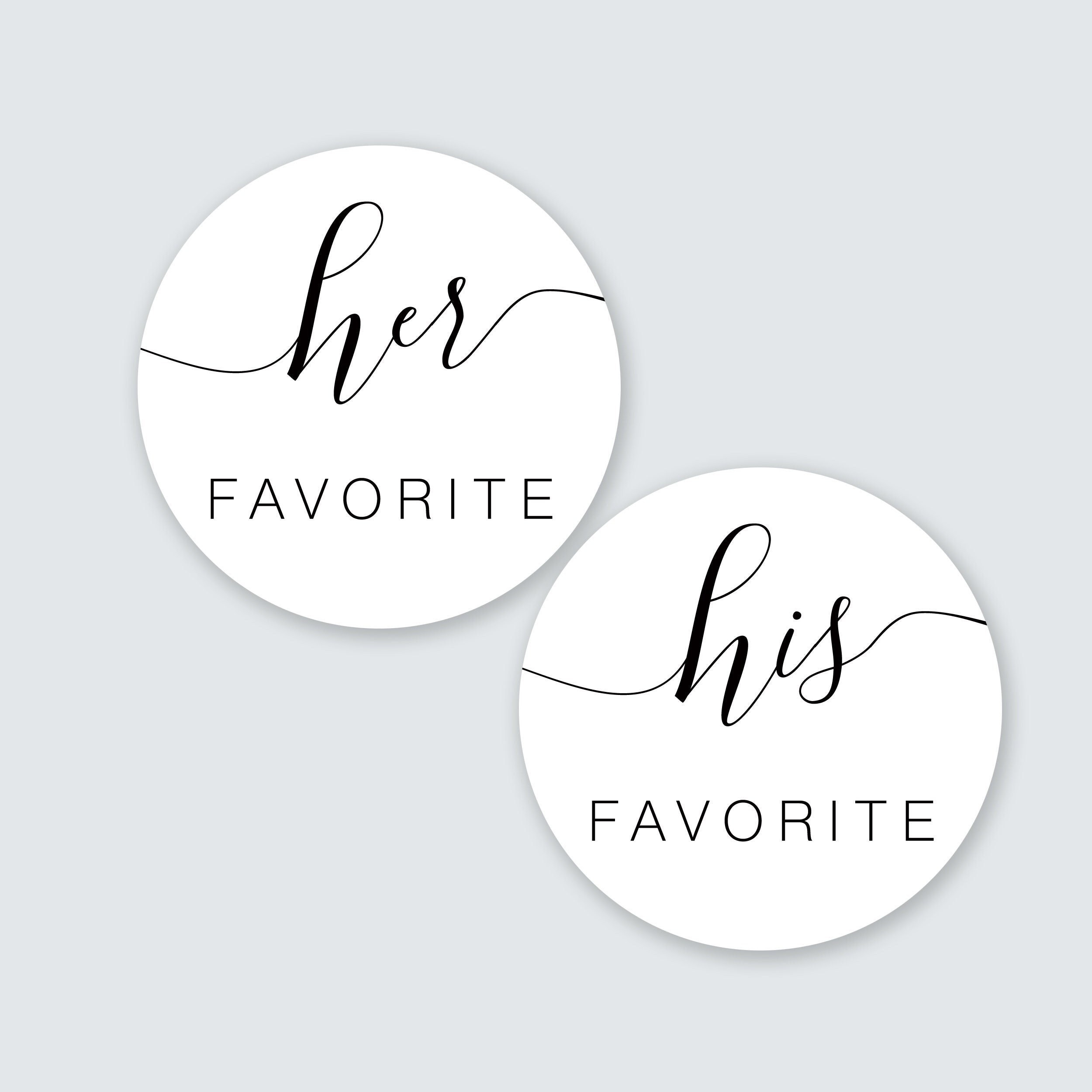 His Hers Wedding Favor Stickers