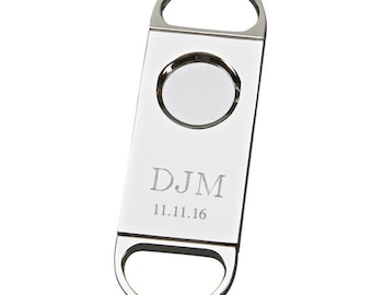 Personalized Cigar Cutter - Groomsman Gifts - Best Man Gift - Gift for Dad - Cigar Cutters - Silver Cigar Cutter - Monogram with Date