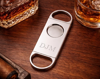 Personalized Cigar Cutter - Groomsman Gifts - Best Man Gift - Gift for Dad - Cigar Cutters - Silver Cigar Cutter