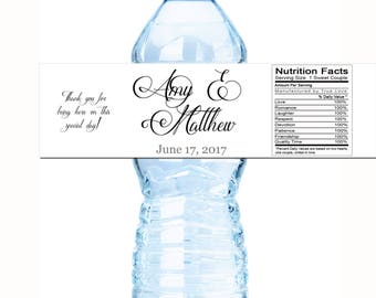 30 Personalized Wedding Water Bottle Labels - Bottled Water Labels - Wedding Bottled Water Labels - Water Bottle Wraps - Bottle Stickers