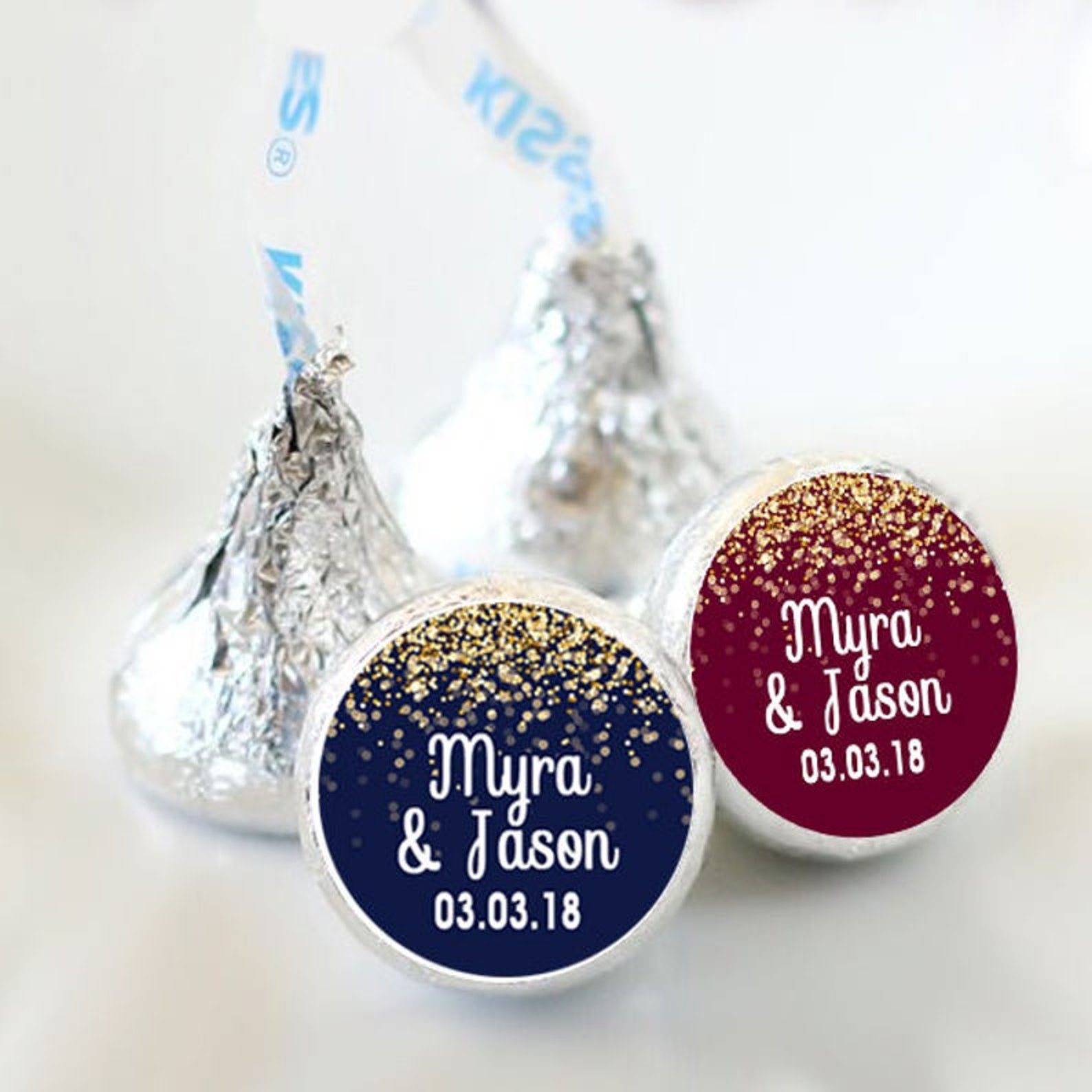 Hershey Kiss® Stickers Editable Template Download Sparkle | Etsy
