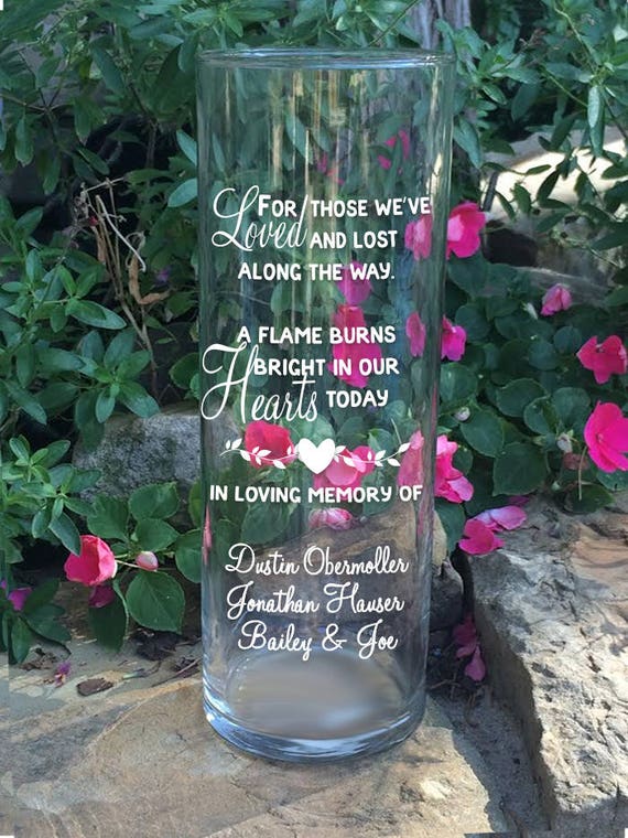 Personalized Memorial Vase In Loving Memory Vase Floating Etsy