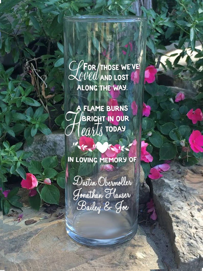 Personalized Memorial Vase In Loving Memory Vase Floating Etsy