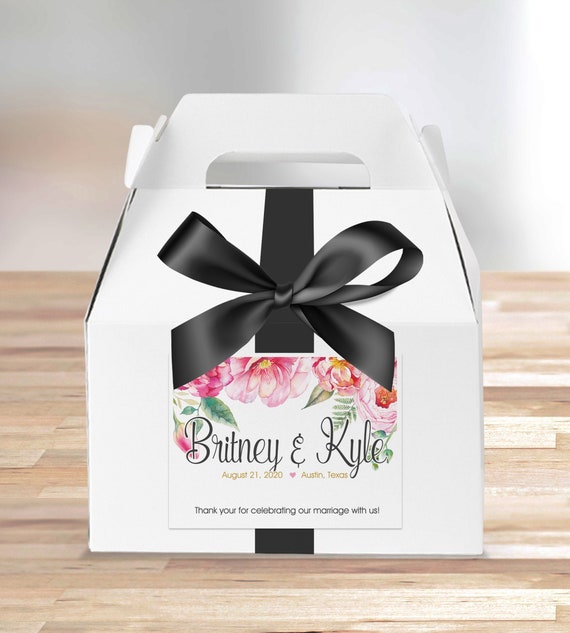 21 Personalised Wedding Labels for favour boxes/gifts 