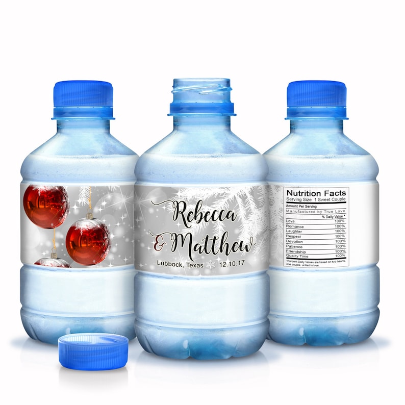 Christmas Decor Personalized Water Bottle Labels 30 Christmas Water Bottle Labels Bottle Labels Holiday Water Labels Holiday Labels
