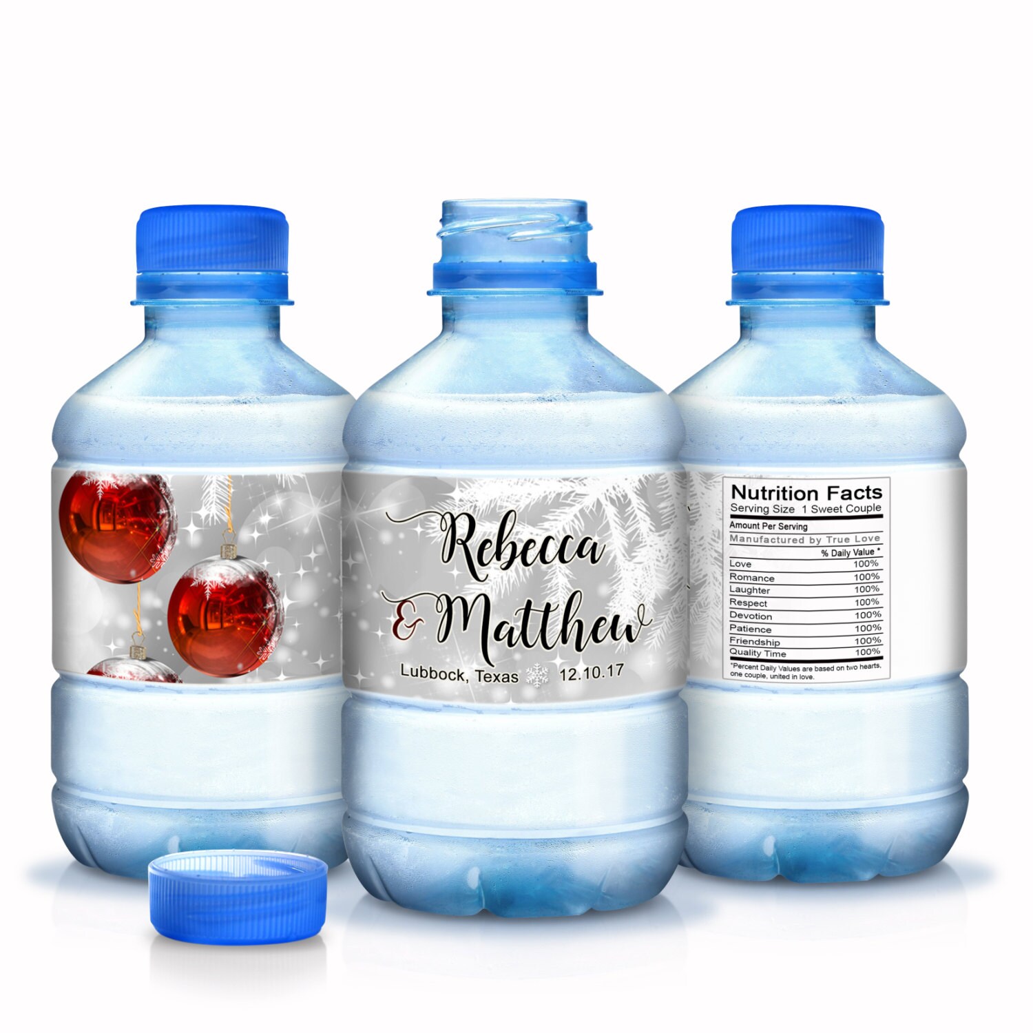 30 Winter Wedding Water Bottle Labels Personalized Bottle Stickers Winter Water Labels Winter Wedding Decor Winter Wedding