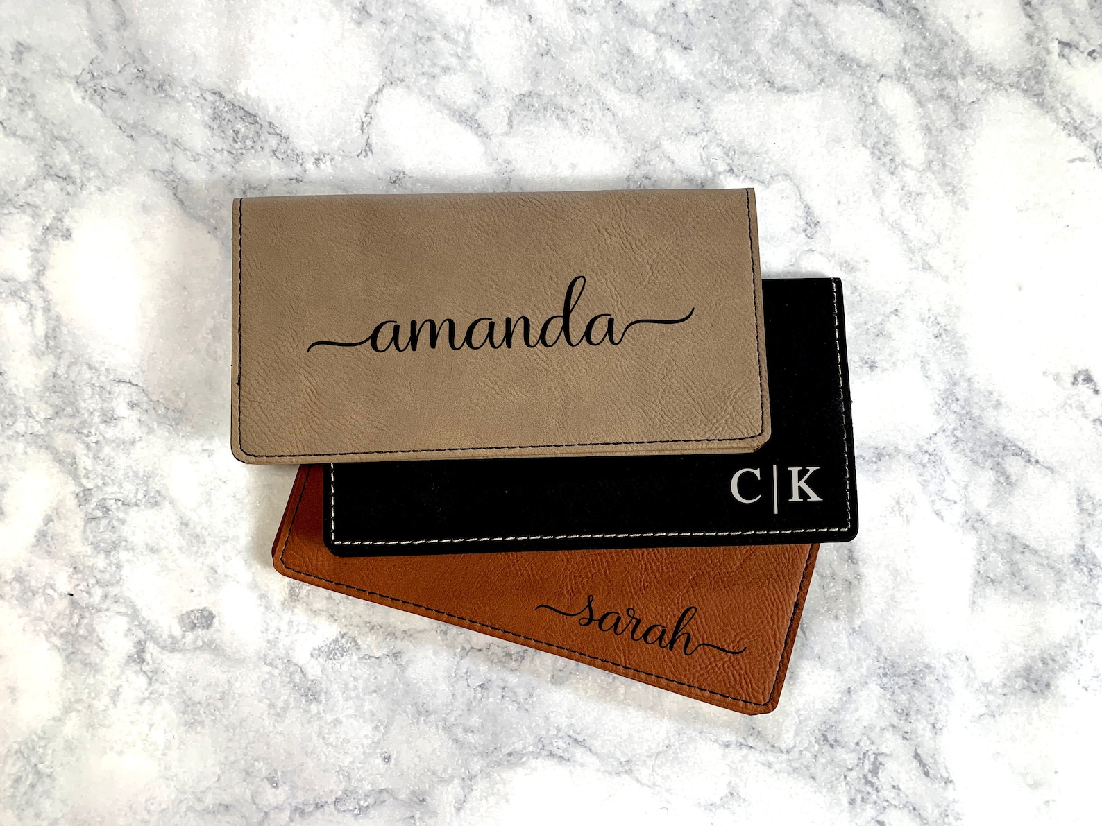 Personalized Checkbook Cover Leather Checkbook Checkbook Etsy