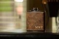 Personalized Leather Flask, Rustic Brown Hip Flask, Gift for Him, Gift for Boyfriend, Gift for Dad, Whiskey Gift, Christmas Gift, Flask Gift
