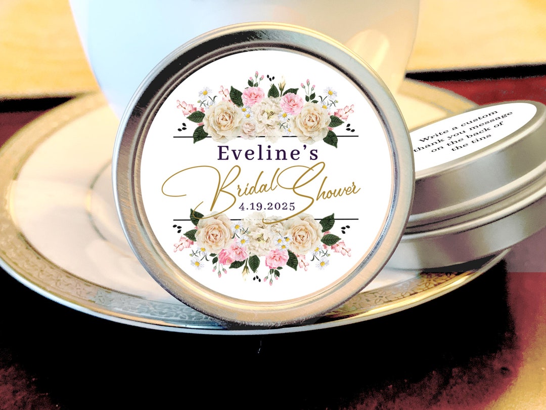 Personalized Bridal Shower Mint Tins: White Rose Favors - Etsy