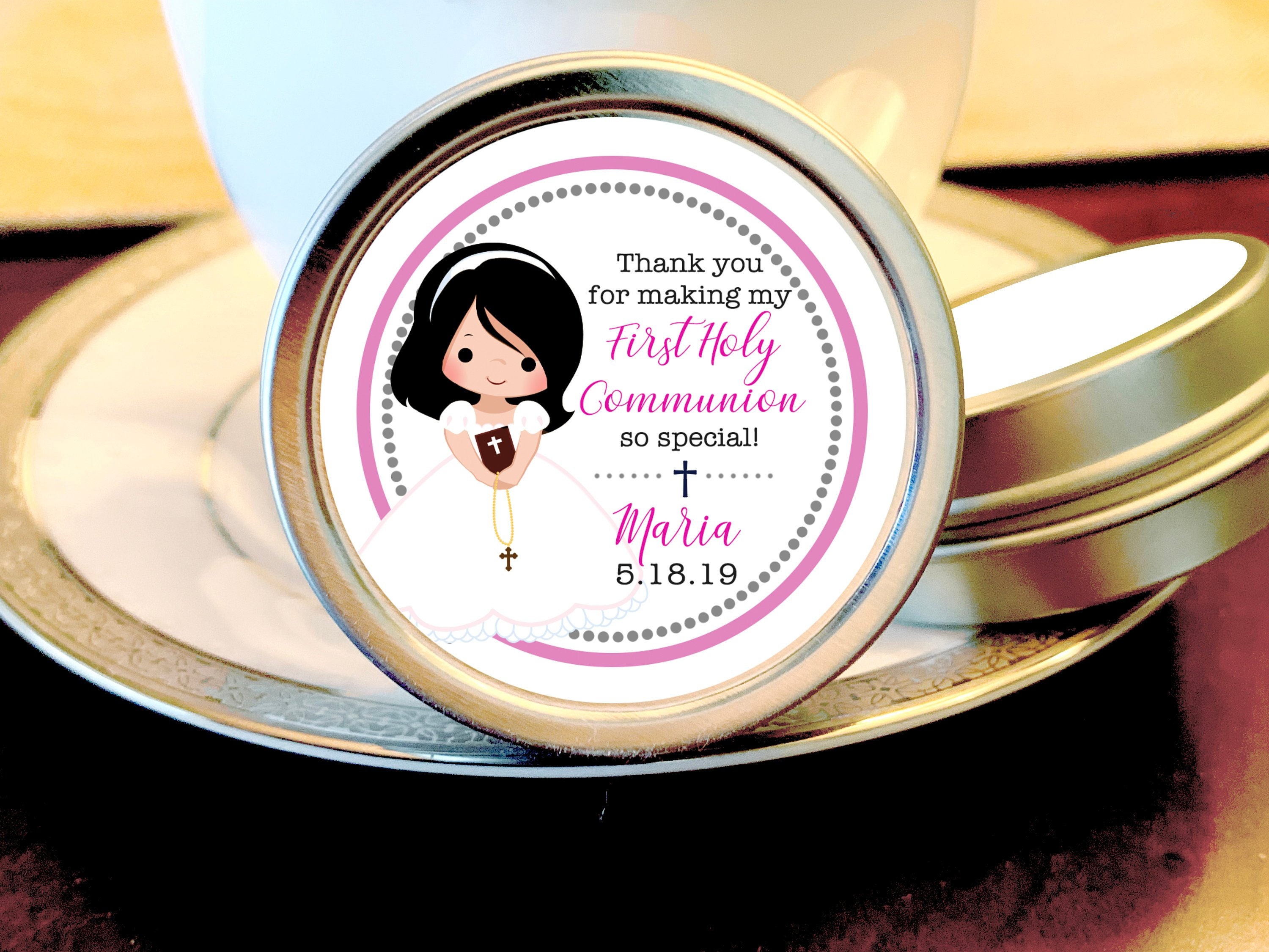 First Holy Communion, Candy Tins, Girls Holy Communion Mint Tins