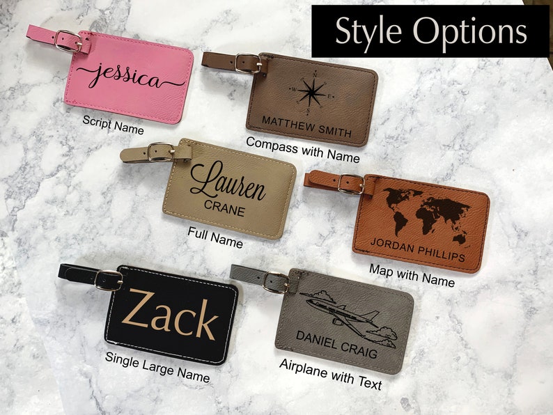 Custom Engraved Luggage Tag Leather Luggage Tag Luggage Name - Etsy