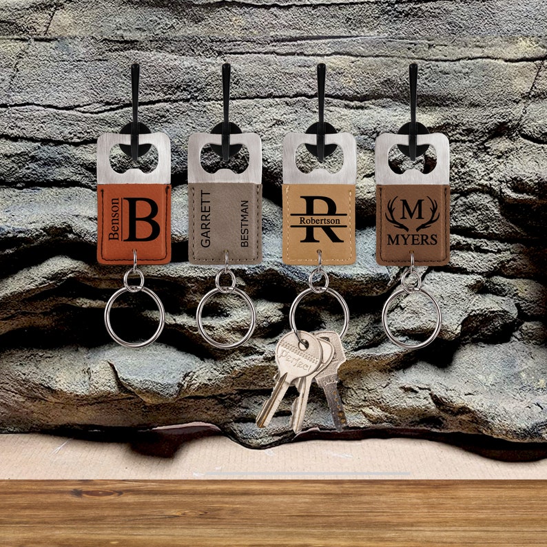 Personalized Key Chain Custom Bottle Opener Engraved Bottle Opener Gift For Him Gift for Her Birthday Gift Bridesmaid Gift image 2