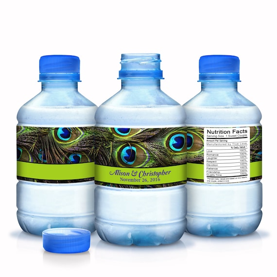 30 Peacock Feathers Wedding Water Bottle Labels - Peacock Wedding Decor - Peacock Birthday - Peacock Bottle Labels - Peacock Bridal Shower Il_570xn