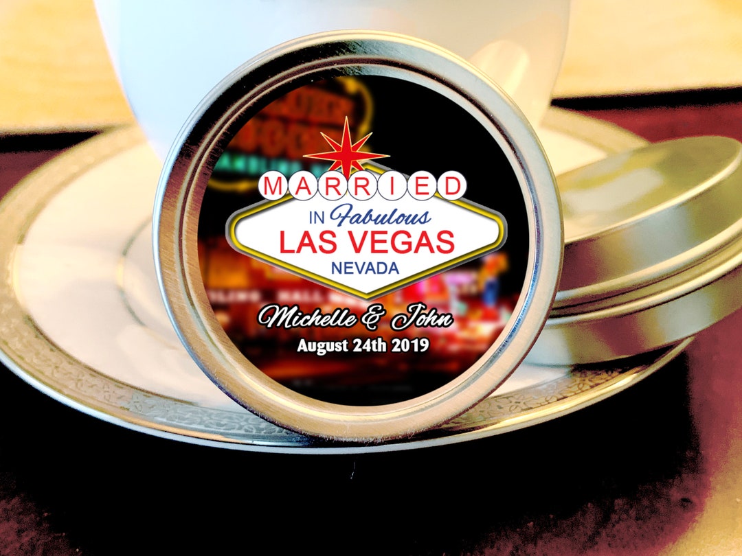 Personalized Las Vegas Wedding Favor Tins – Silver Mint Tins - Etsy