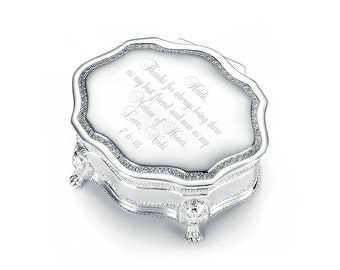 Engraved Victorian Princess Jewelry Box | Engraved Jewelry Box | Bridesmaids Jewelry Box | Maid of Honor Jewelry Box | Flower Girl Gift