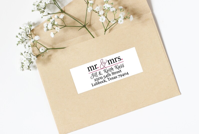 Mr and Mrs Custom Address Label Wedding Invitation Return Etsy