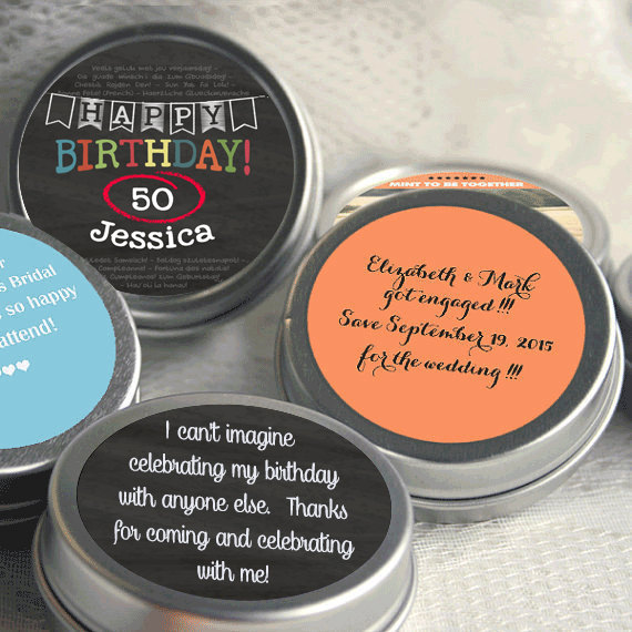 50th Birthday Mint Tin Party Favors Birthday Party Supplies