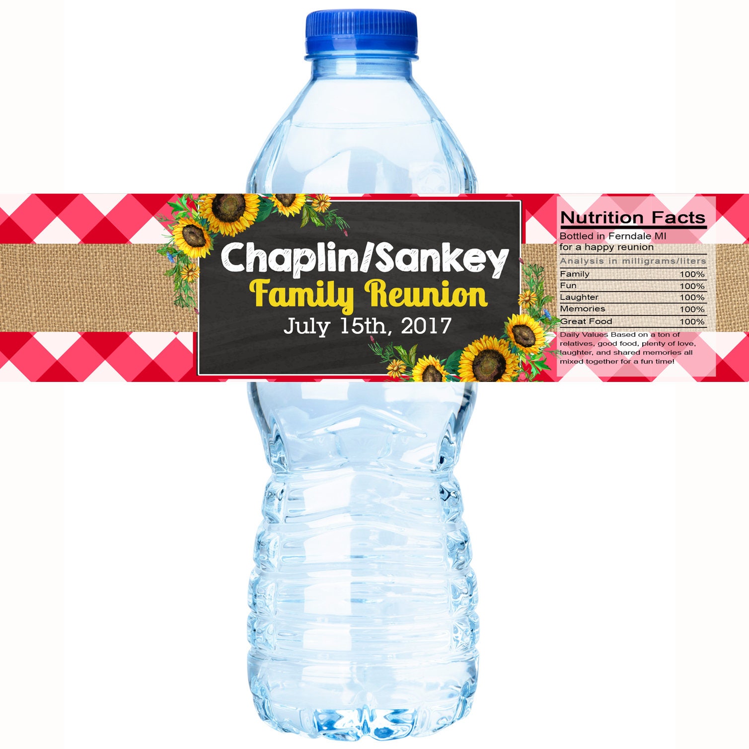 Family Reunion Water Bottle Labels Family Reunion Favors