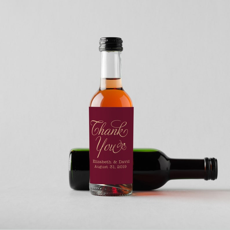 Thank You Wine Labels Thank You Diamond Ring Wine Labels Etsy